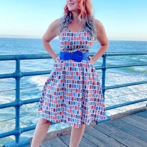 Retrolicious Sunny Days Fit & Flare Dress Sz M